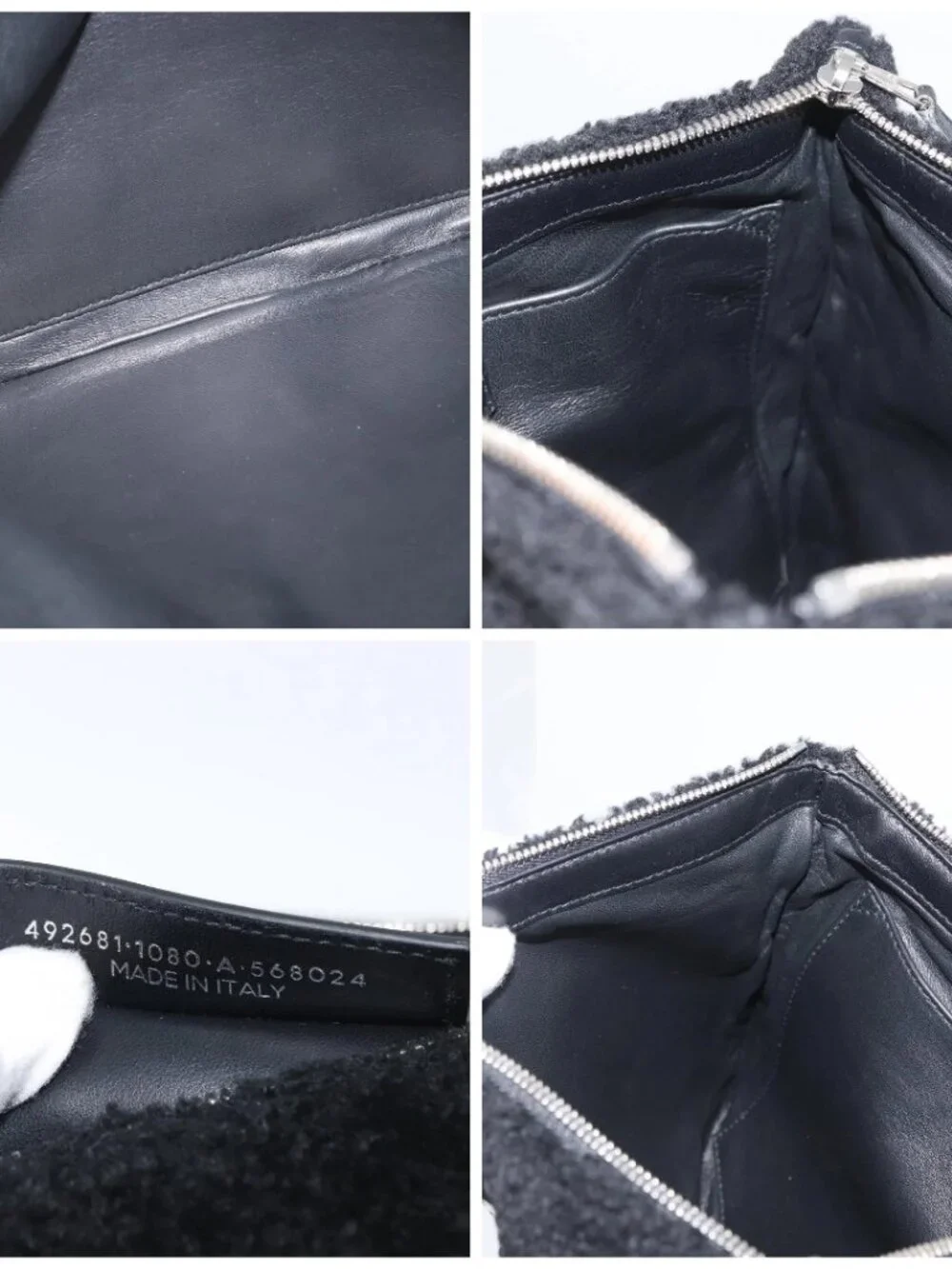 BALENCIAGA Clutch Bag knitted Fabrics Black Silver - Picture 16 of 16